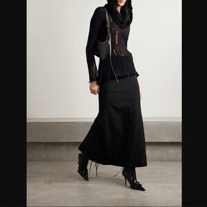 NWT Acne Studios Black Grain de Poudre Maxi Skirt - Size EU 32 US 0